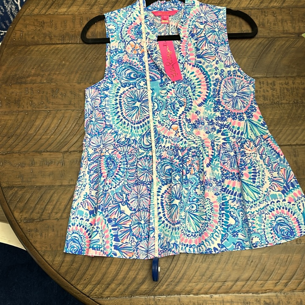 Lily Pulitzer NWT size small Novella Ruffle Hem Top - Picture 6 of 6